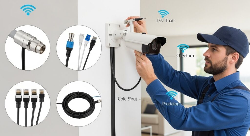 fiação para câmera de segurança