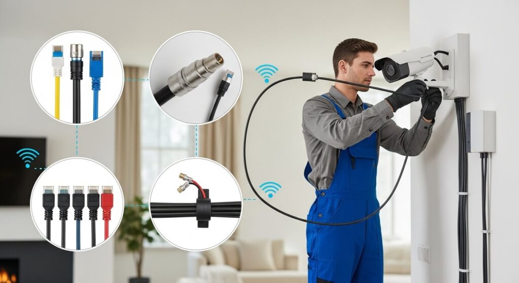 fiação para câmera de segurança