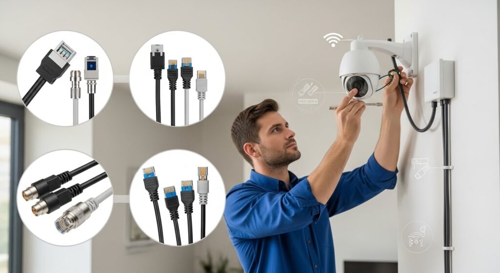 fiação para câmera de segurança