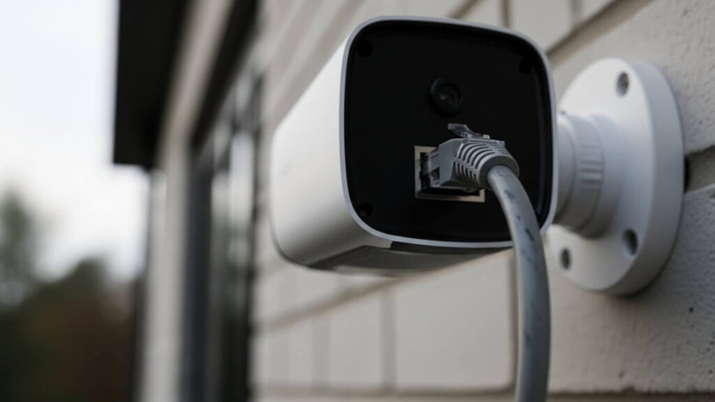 câmera ip alimentada pelo cabo de rede