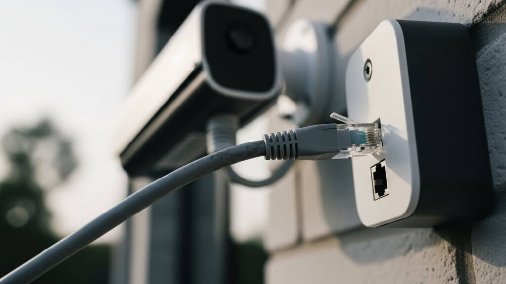 câmera ip alimentada pelo cabo de rede