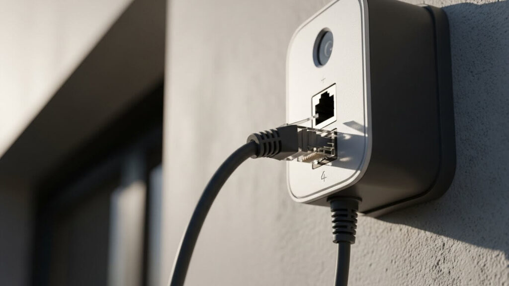 câmera ip alimentada pelo cabo de rede