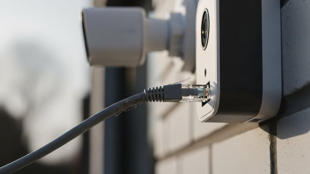 câmera ip alimentada pelo cabo de rede