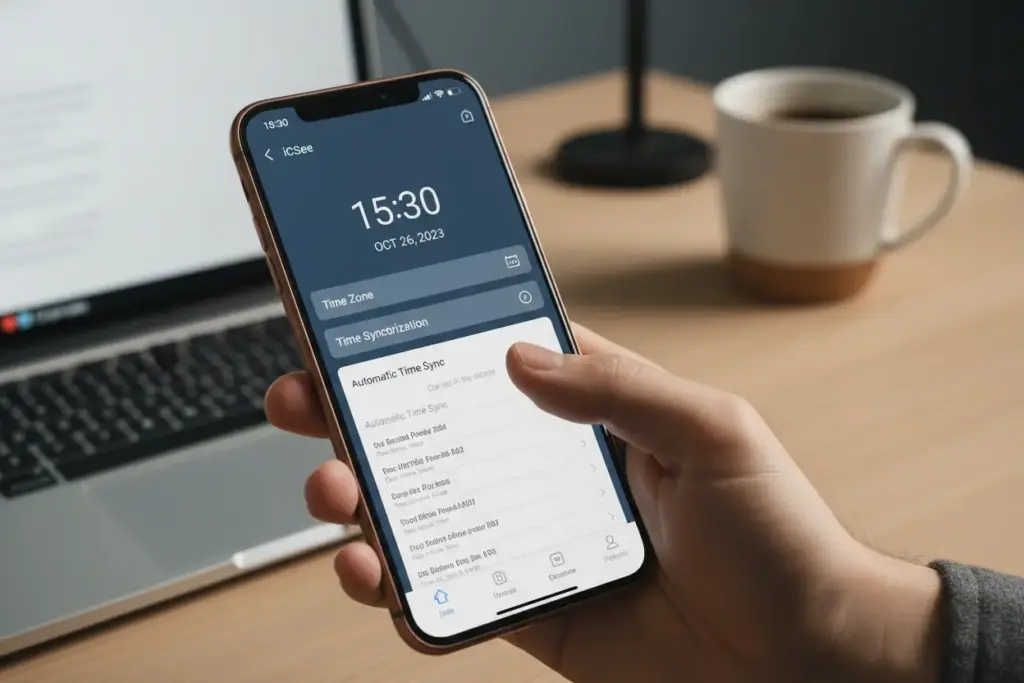passo a passo para ajustar hora e data no aplicativo iCSee