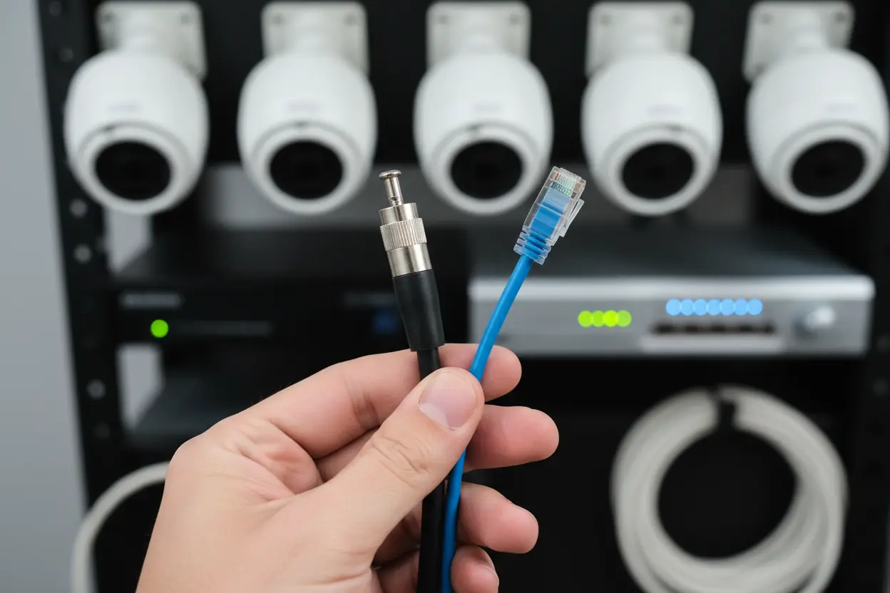 Câmera de segurança para fazenda: 4G, solar ou cabo? 1 cabo cftv coaxial utp escolha