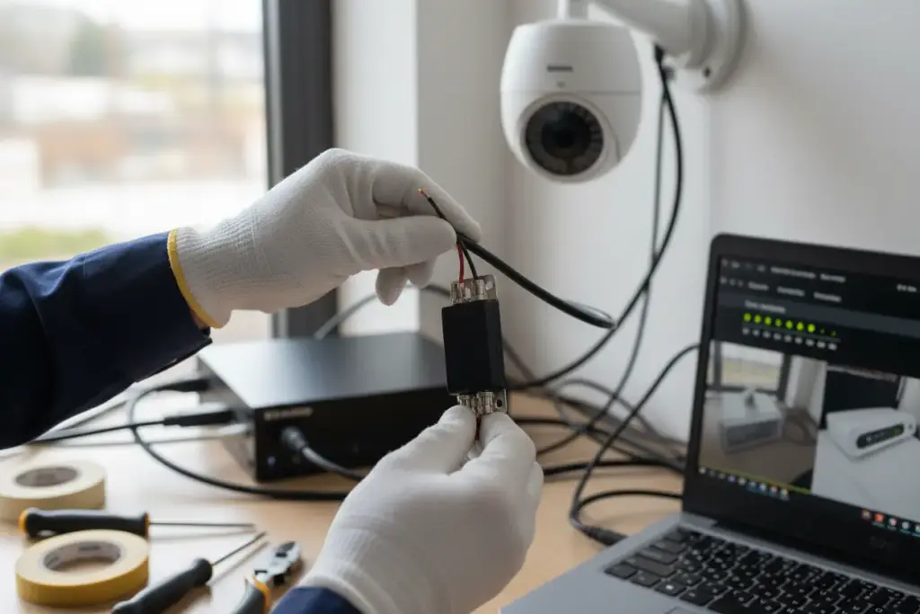 Para que Serve Balun CFTV? Entenda sua Função na Segurança Eletrônica! 1 Instalação prática do balun em cabos UTP para CFTV