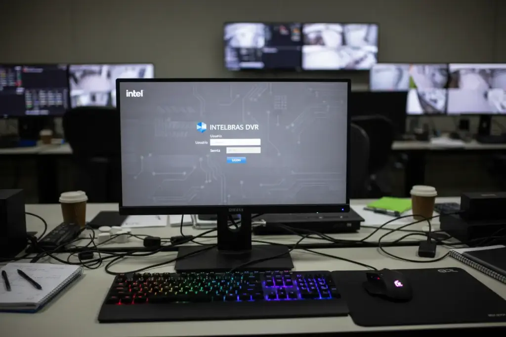 Interface de login do sistema de DVR da Intelbras
