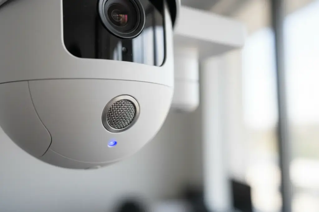 microfone camera seguranca detalhe