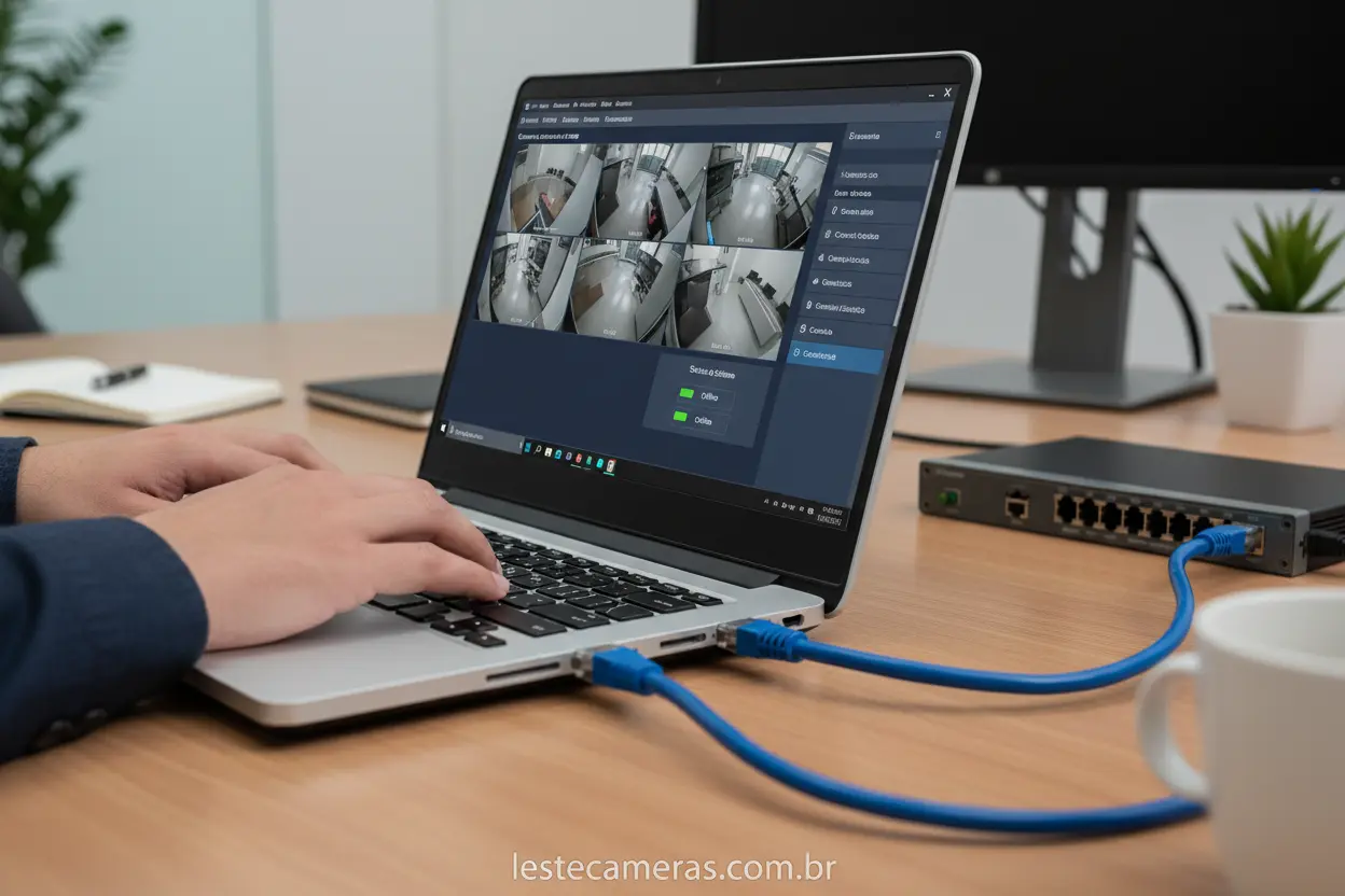 Configuração de software e rede para acesso ao DVR Intelbras.