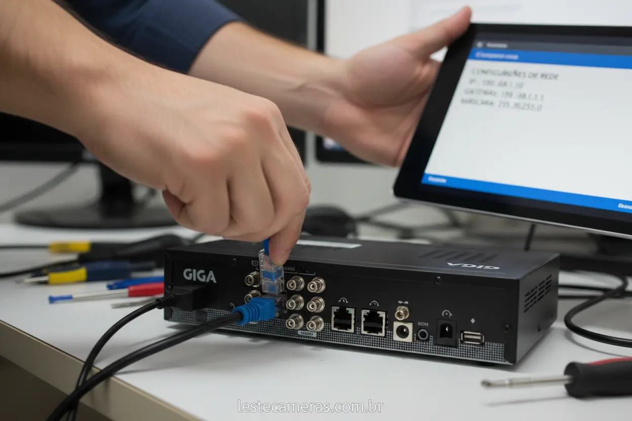 Configuração de rede para DVR Giga