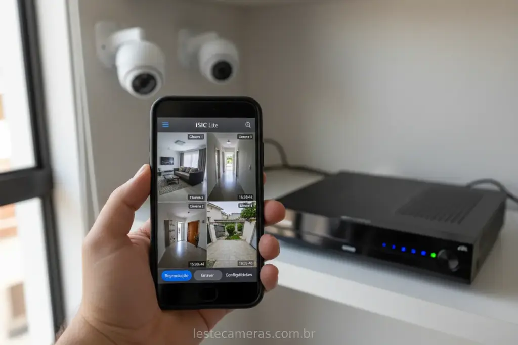 Smartphone com iSIC Lite e DVR