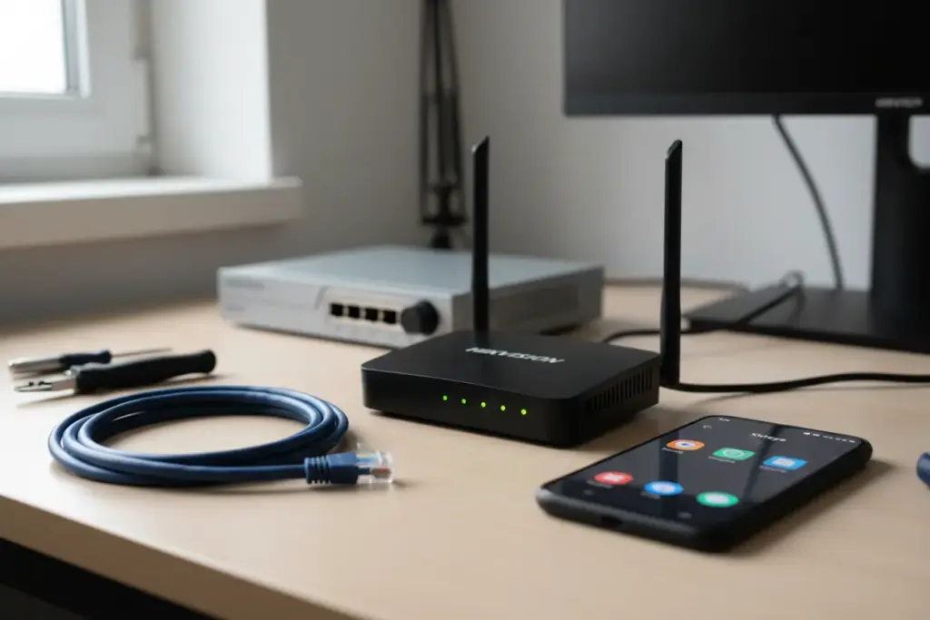 Lista de itens necessários para conectar DVR ao XMeye