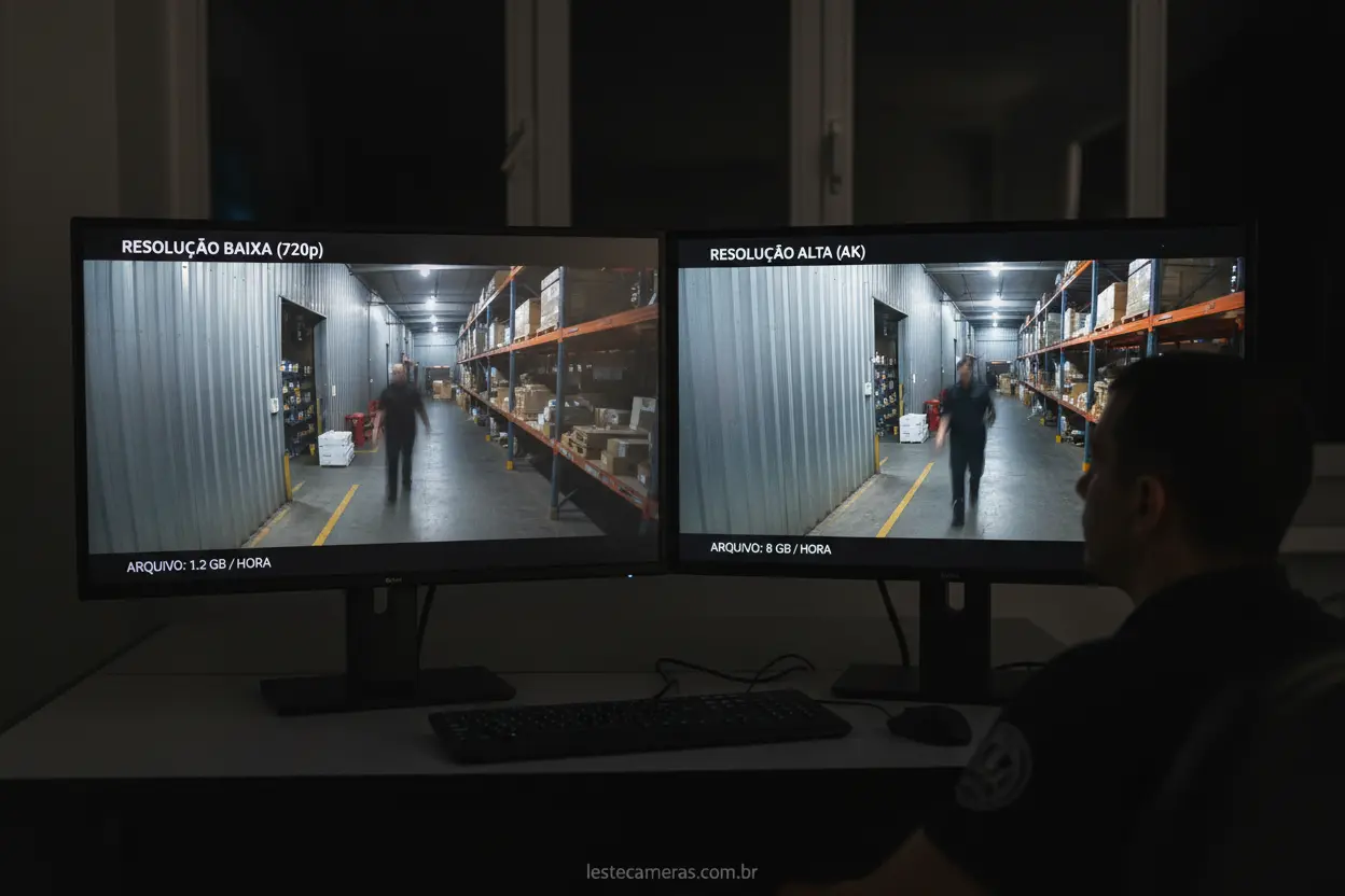 Quanto tempo fica gravado câmera de segurança Intelbras em diferentes resoluções.