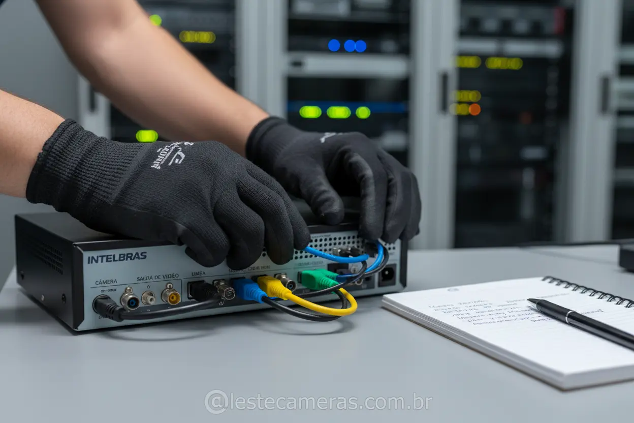 Verificação de Cabos DVR Verificando cabos do DVR Intelbras antes do reinício