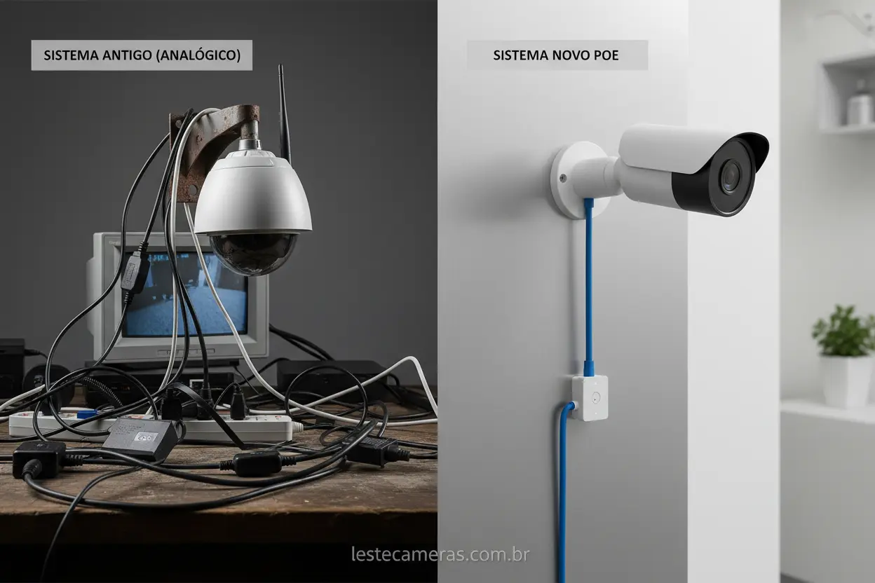 **Quando investir em câmera PoE** e suas vantagens sobre câmeras tradicionais.